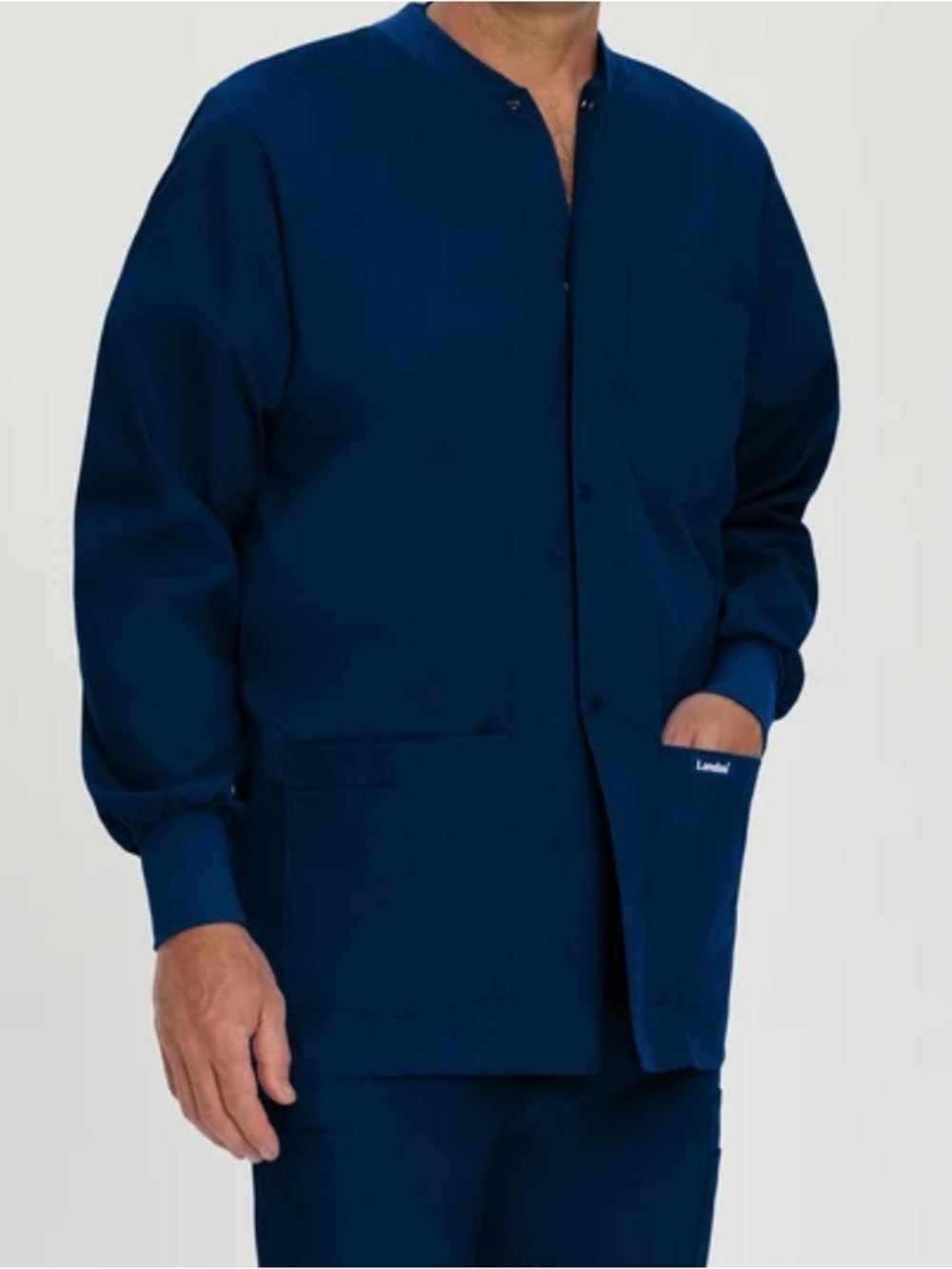 NWT Landau Essentials Men's 5-Pocket Warm-Up Scrub Jacket Size XLG 7551